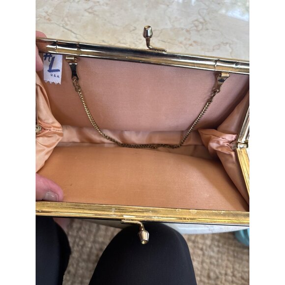 Vintage Gold Evening Clutch With Chain Strap - Picture 6 of 9